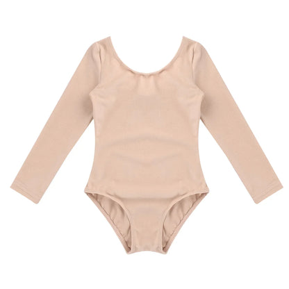 Plush, Sturdy Girls' Leotard - Long Sleeve, Polyamide, Elastane, Polyester, Dance Class