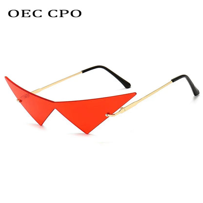 Eye Cat Sunglasses Rimless Oversized Triangle Frame Summer 2026 Trend UV400 Protection