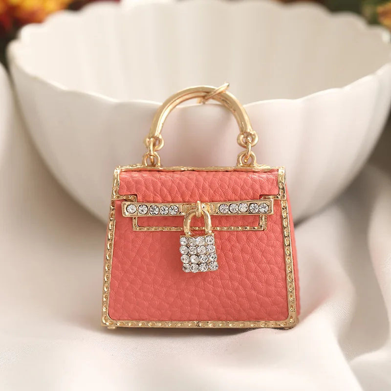 Free 1+1 Birkin Inspired Mini Hand Bag - Creative Leather Bag Charm Keychain Ornament