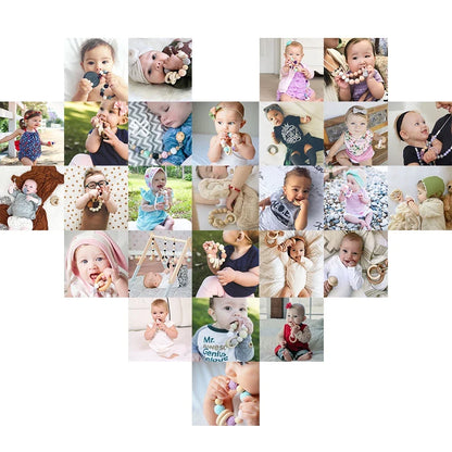 Crochet Wooden Animal Teether Rattle Newborn Sensory Toys