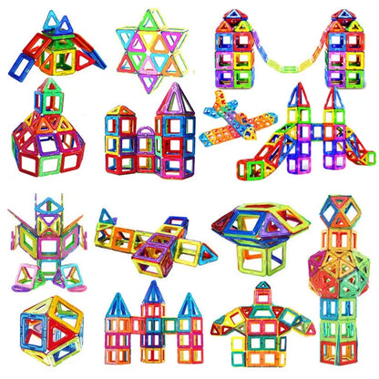 Educational Magnetic Building Blocks Kit - 40-Piece Colorful Constructor Toys for Kids, Triangle & Square Shapes, Fun Learning Activity