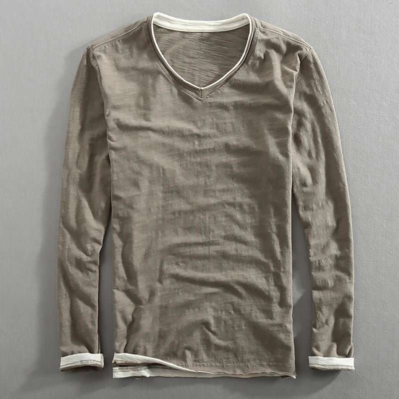 Plush Timeless Men's V Neck Sweater - V Cut, Cotton, Casual