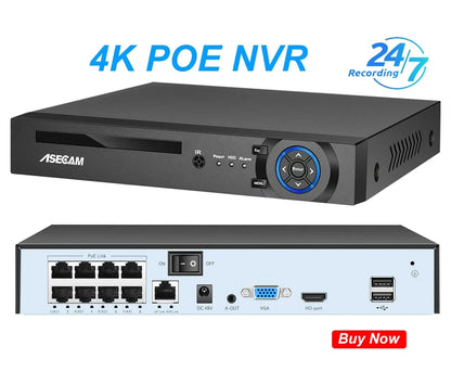 PoE 4K IP Bullet Camera H265 Outdoor Color Night Vision