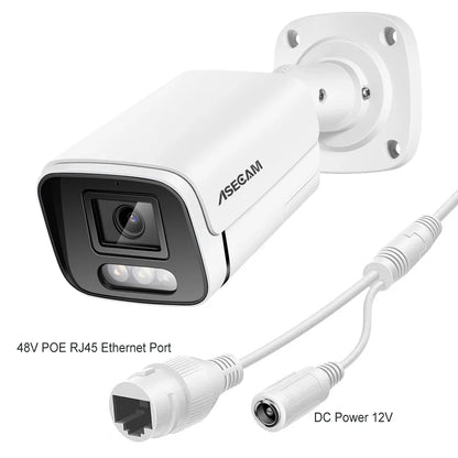 PoE 4K IP Bullet Camera H265 Outdoor Color Night Vision