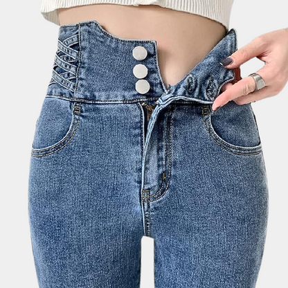 Hochtaillierte, figurbetonte Damenjeans – klassisch, robust, für den Alltag 5