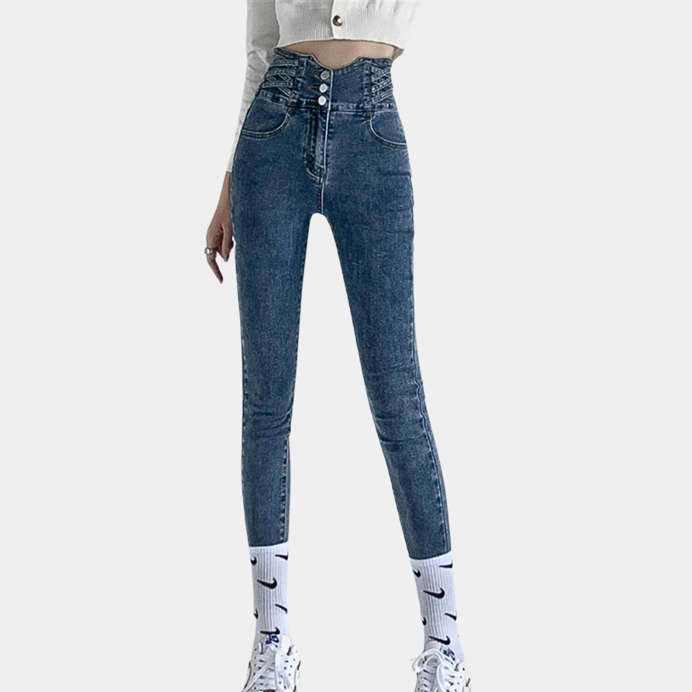 Hochtaillierte, figurbetonte Damenjeans – klassisch, robust, für den Alltag 7