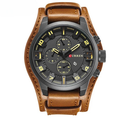 Hochwertige Herren Chronograph Armbanduhr – klassisches Design, echtes Leder, für Business und elegante Anlässe 5
