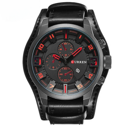 Hochwertige Herren Chronograph Armbanduhr – klassisches Design, echtes Leder, für Business und elegante Anlässe 6