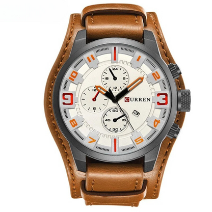 Hochwertige Herren Chronograph Armbanduhr – klassisches Design, echtes Leder, für Business und elegante Anlässe 7