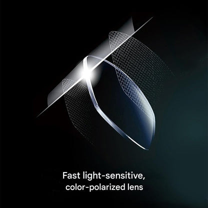 Hochwertige selbsttönende polarisierte Brille für Herren und Damen – flexibles Design, Metallrahmen, für Tag und Nacht 7
