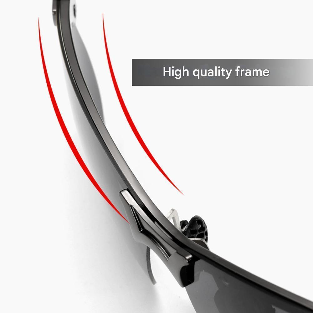 Hochwertige selbsttönende polarisierte Brille für Herren und Damen – flexibles Design, Metallrahmen, für Tag und Nacht 8