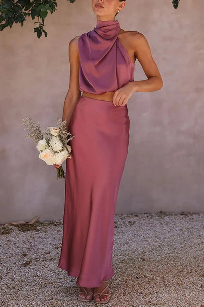 Hochwertiges & fließendes Damen Modeset – ärmelloses Design, hochwertiger Stoff, für den Herbst 7