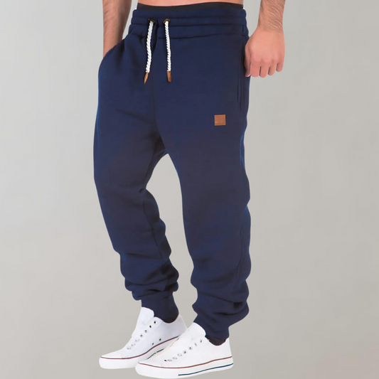 Men's Jogging Pants with Adjustable Waist, Comfortable Cotton Track Pants for Active Lifestyle in Navy, Gray, Green, Black-1