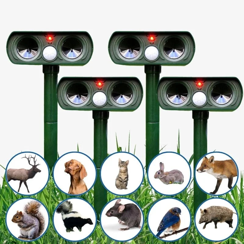 Solar Ultrasonic Pest Repeller Long Range Outdoor Garden