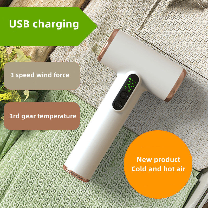 Cordless Hair Dryer USB Chargeable Travel Hair Dryer 30000 RPM Fast Drying Travel-Friendly Battery Display