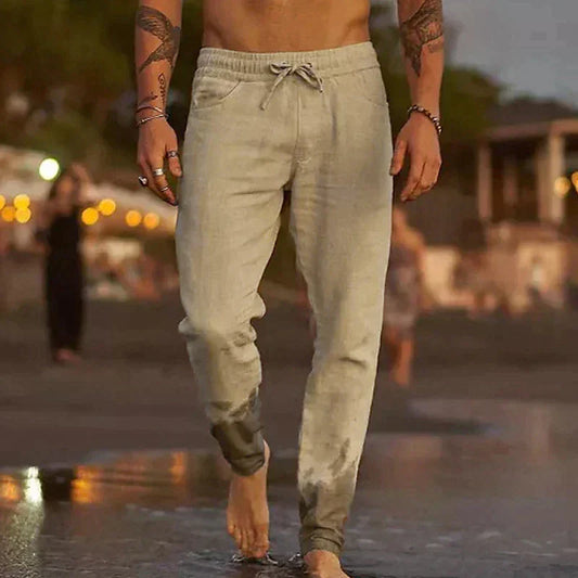Casual Cotton Summer Pants for Men, Breathable and Comfortable Fit, Relaxed Style, Available in Multiple Colors and Sizes-1