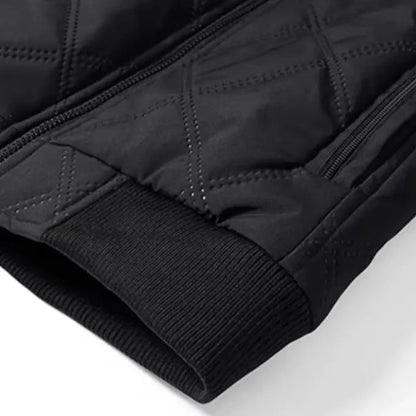 Men’s Windproof Jacket - Quilted Bomber Fleece Lined Hiking