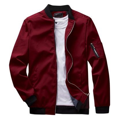 Light Mens Bomber Jacket - Waist Length, Cotton Blend