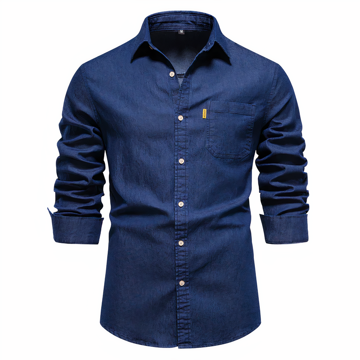 Variant image for Men's Tailored Fit Denim Shirt in Luxurious Cotton, Long Sleeves, Versatile for Casual and Formal Wear-11