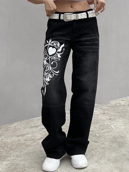 Women's Baggy Low Rise Jeans, Y2K Vintage Denim with Comfortable Fit, Casual Style, Multiple Washes Available-4