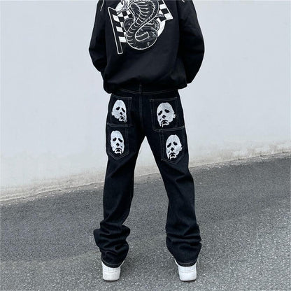 High-Waisted Baggy Jeans for Women, Relaxed Fit Y2K Denim, Casual Wide Leg Design in Light Blue, Dark Blue, Black-4