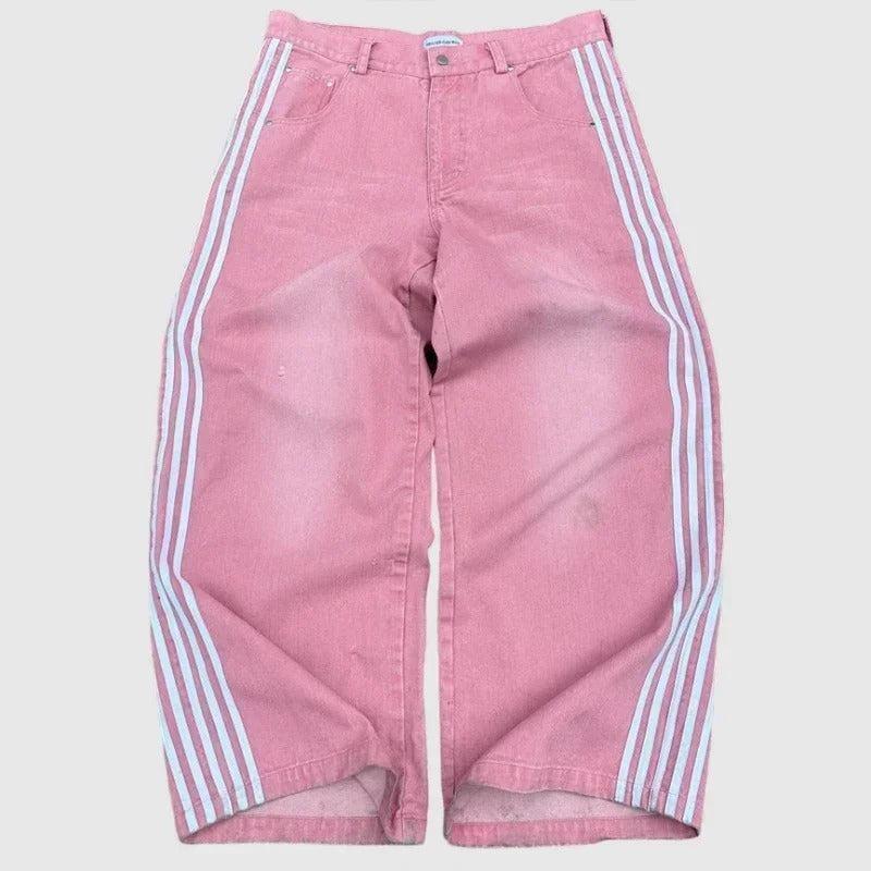 Wide Leg Jeans with Embroidered Cross Design, Unisex Y2K Style, Comfortable Baggy Fit, Sizes S to 3XL-6