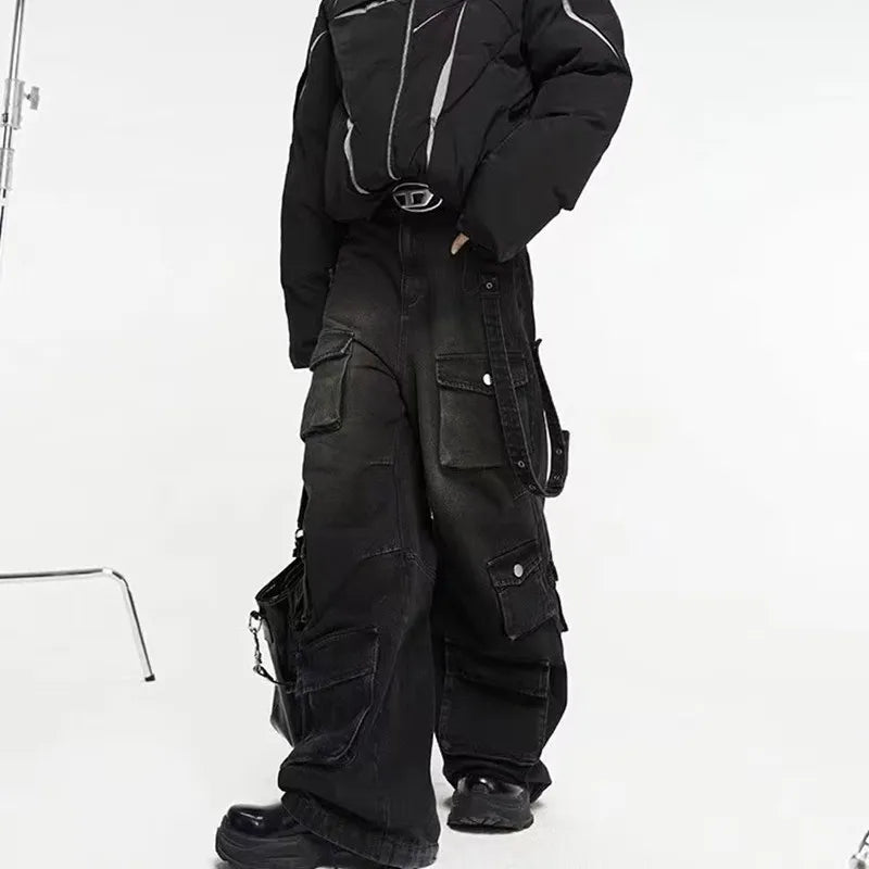 Black Denim Jeans with Fitted Cut for Gothic Style and Flattering Fit, Comfortable Casual Wear-5