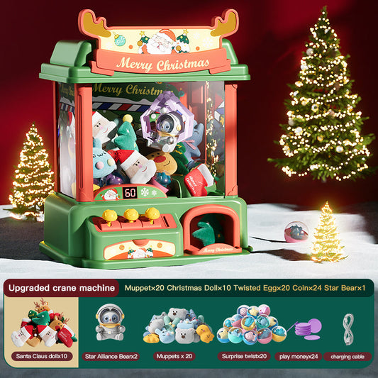 Christmas Doll Claw Machine Top-Grade Kit C - Coin Operated Fun Toy for Kids, Festive Gift Idea