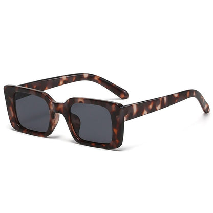 Kühn und vielseitig Damen Retro-Sonnenbrille – rechteckig, Leopardenmuster, für Sommer 2025 0