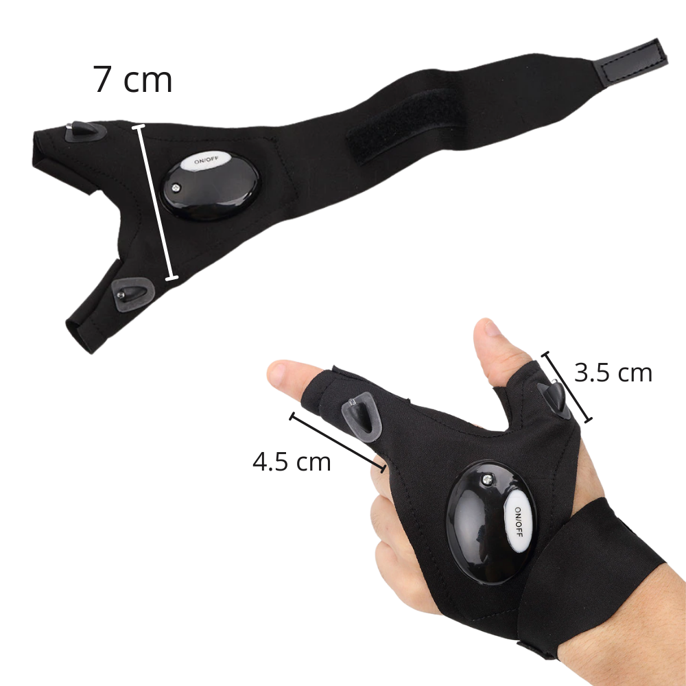 LED Gloves With Water-Resistant Lights - Battery Powered, Cozy for Camping and Repairs