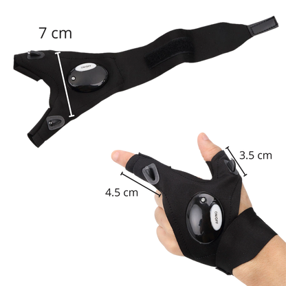 LED Gloves With Water-Resistant Lights - Battery Powered, Cozy for Camping and Repairs