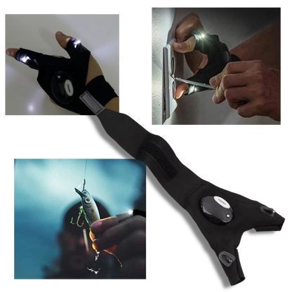 LED Gloves With Water-Resistant Lights - Battery Powered, Cozy for Camping and Repairs