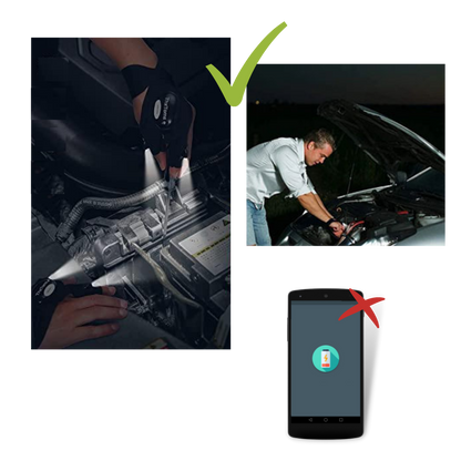LED Gloves With Water-Resistant Lights - Battery Powered, Cozy for Camping and Repairs