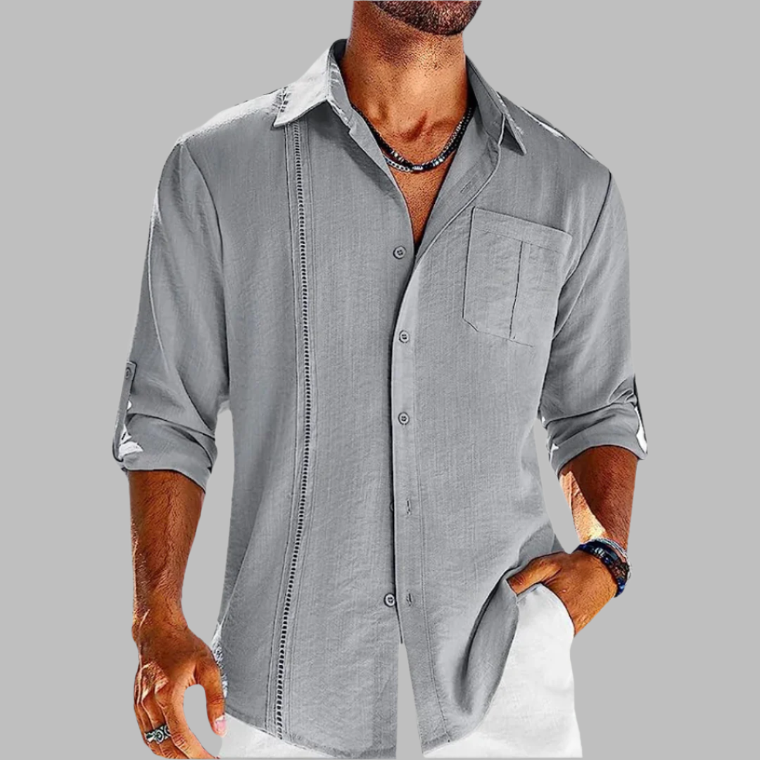 Smart-Casual Men's Shirt in Breathable Cotton, Lightweight Fabric, Casual Cut, Versatile for Office and Outings-1