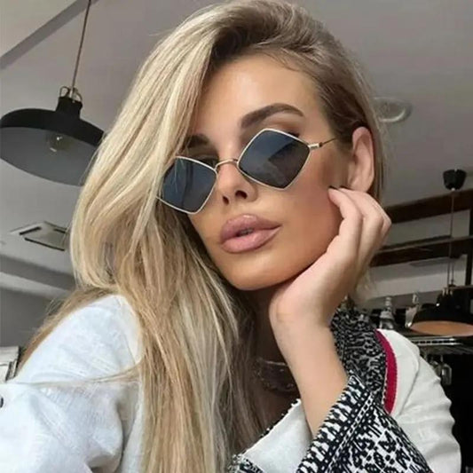 irregular polygon design, alloy, for everyday wear – Light women's sunglasses