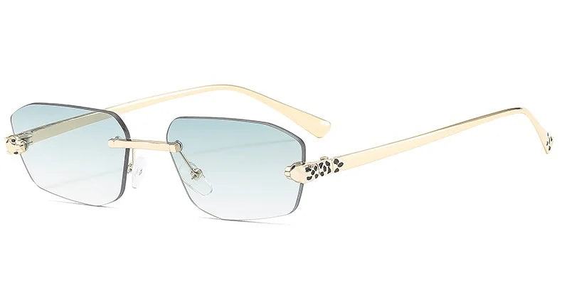 Leichte Damen Sonnenbrille – rahmenloses polygonales Design, Kunststoff, für den Sommer 11