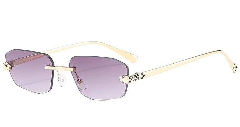 Leichte Damen Sonnenbrille – rahmenloses polygonales Design, Kunststoff, für den Sommer 6