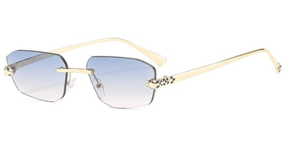 Leichte Damen Sonnenbrille – rahmenloses polygonales Design, Kunststoff, für den Sommer 7