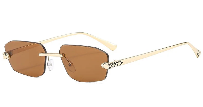 Leichte Damen Sonnenbrille – rahmenloses polygonales Design, Kunststoff, für den Sommer 8