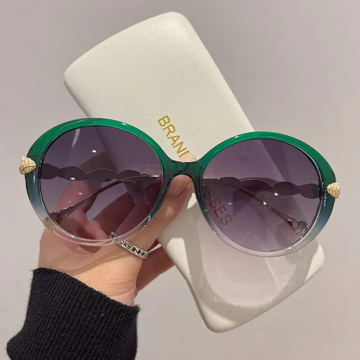 Leichte Damen Sonnenbrille – runde Form, farbverlaufende Gläser, UV400-Schutz, für den Sommer 3