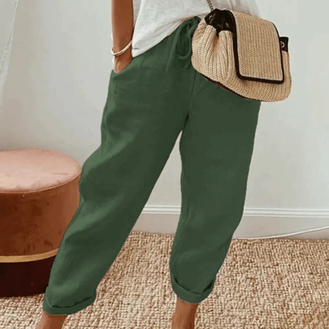 Leichte Damenhose – lockerer Schnitt, Baumwolle und Leinen, für Alltag und Freizeit 3