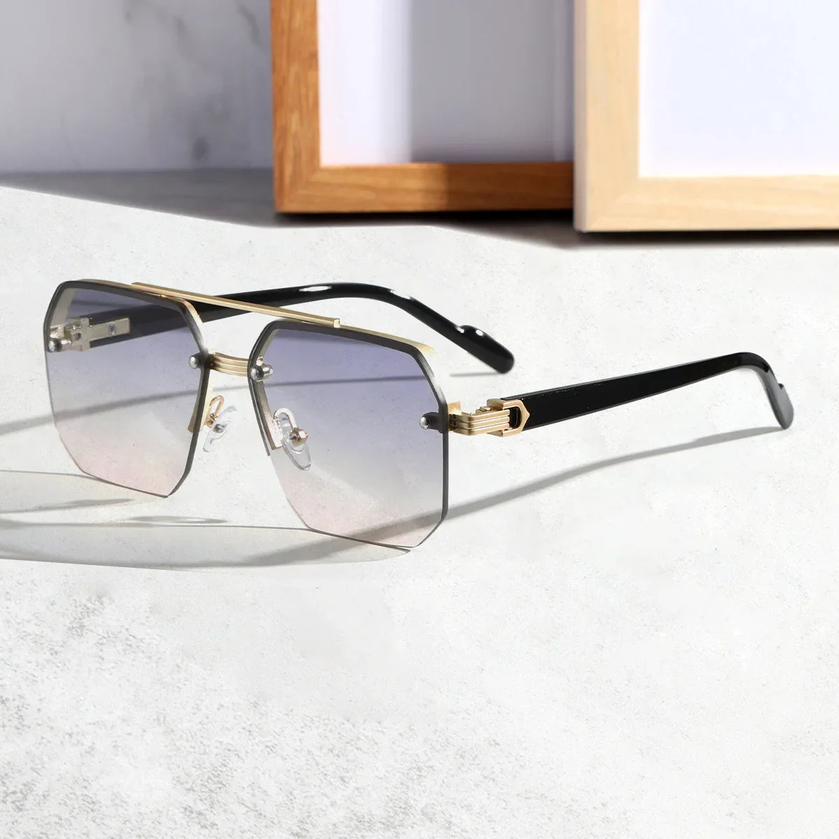 Leichte geometrische Herren Sonnenbrille – minimalistisches Design, Kunststoff, für jeden Anlass 6