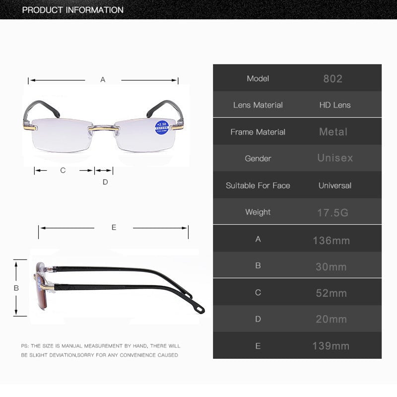Leichte multifokale Lesebrille für Männer und Frauen – nahtloser Wechsel, TR90 und Titan, für Alltag und Bildschirmarbeit 3