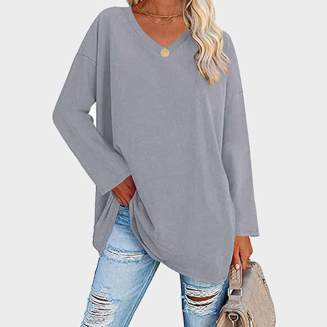 Leichte und fließende Damenbluse – lange Ärmel, Polyester, für den Sommer 11