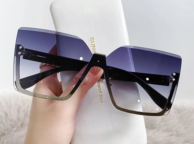 Leichte und raffinierte Sonnenbrille für Damen – halbrunder Metallrahmen, UV400-Schutz, für den Sommer 3