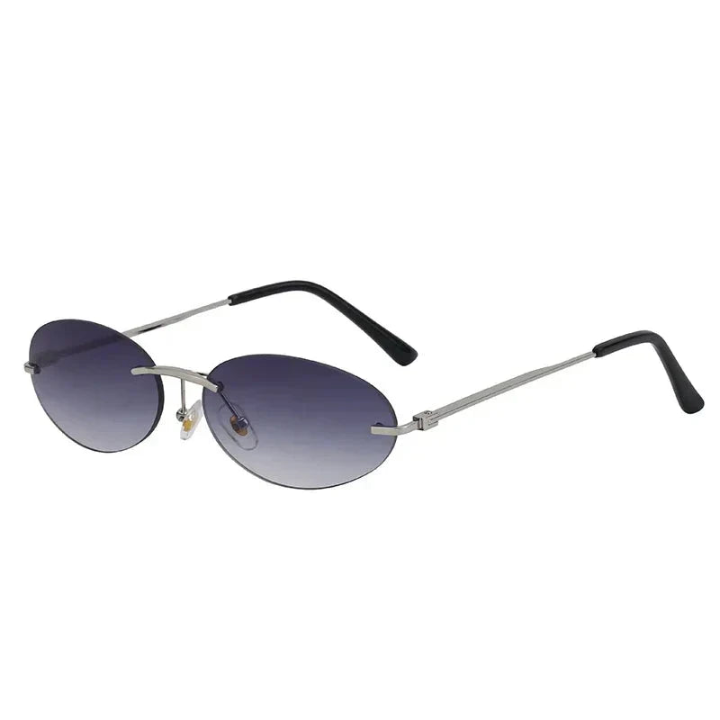 Leichte unisex Sonnenbrille – randlos oval, hochwertiger Kunststoff, für Strand und Stadt 6