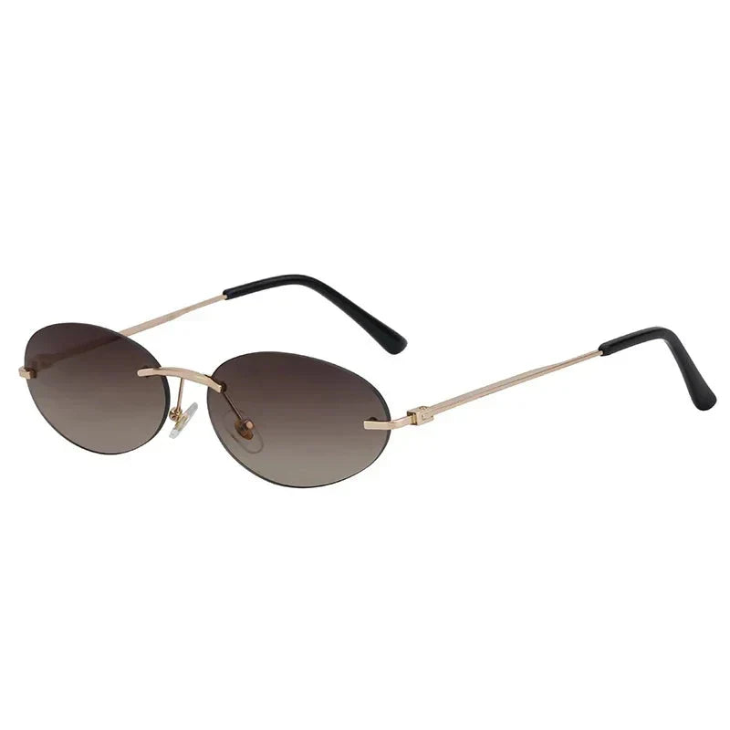 Leichte unisex Sonnenbrille – randlos oval, hochwertiger Kunststoff, für Strand und Stadt 7