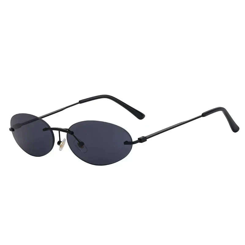Leichte unisex Sonnenbrille – randlos oval, hochwertiger Kunststoff, für Strand und Stadt 9