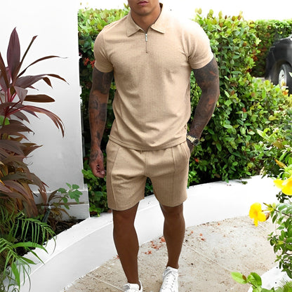 Leichtes Herren Sommer-Set – atmungsaktives Hemd und Shorts, für Freizeit und Strand 2