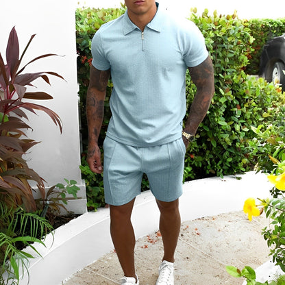 Leichtes Herren Sommer-Set – atmungsaktives Hemd und Shorts, für Freizeit und Strand 3